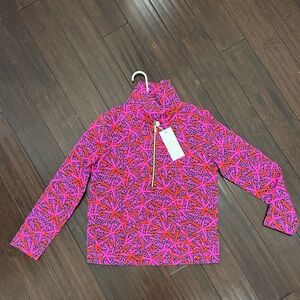 Lilly Pulitzer Pink and Orange 3/4 zip golf/ athletic jacket